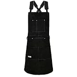Design a 6 Tasche per Attrezzi: Il grembiule saldatore pelle è dotato di 6 tasche per contenere strumenti e accessori da lavoro (tra cui un sacchetto per cellulare e una borsa per le matite), che possono conservare strumenti e accessori, cellulari, portafogli, matite e altri per rendere il tuo lavoro più conveniente.