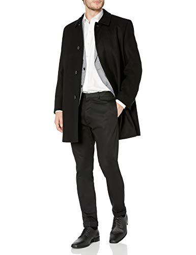 Hart Schaffner Marx Men's Topper Dress Wool Top Coat, Black, 46L