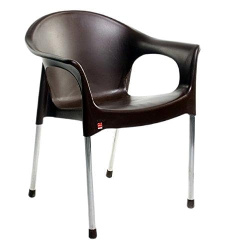 Image of Cello Metallo Cafeteria Set of 6 Chairs (Brown) | Strong and Durable | Easy to Clean | Chair for Living Room, Bed Room, Kitchen, Office Room, Outdoor | 3 Years Warranty