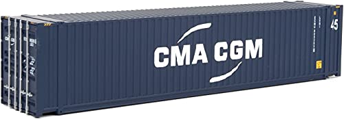 Walthers HO Scale 1/87 Scenemaster 45' CIMC Container - Assembled - CMA-CGM (Blue, White)