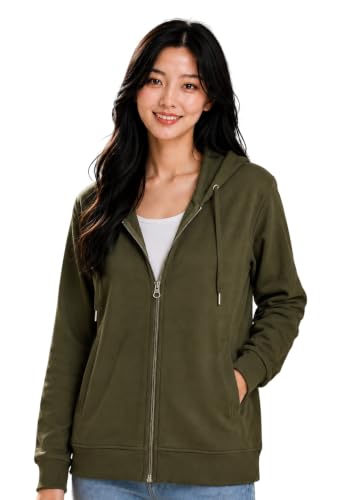 Image of ADBUCKS Women's Cotton Winter Jacket Sweatshirts Casual Drawstring Clothes Zip Up Hoodie With Front Pocket Ii Womens Hoodies Ii Womens Jacket Ii Winter Sweater Hoodie For Women & Girls