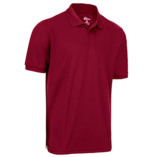 Premium Mens High Moisture Wicking Polo T Shirts (Burgundy, XXXL)
