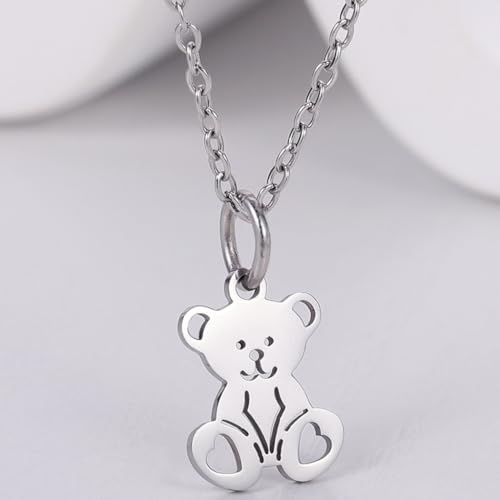 Jude Jewelers Stainless Steel Cute Bear Style Pendant Necklace4