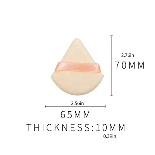 3Pcs Triangle Powder Puff A+ Quality Valvety Soft For Loose Powder Body Powder Makeup Foundation Wedge Shape Velour Cosmetic Sponge For Contouring, Under Eyes, And Corners. Cosmetic Makeup Tool, Pure Cotton Soft 3 Pcs (Beige) #TOP2