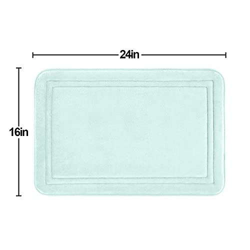 Itsoft IS21033007 Memory Foam Bath Mat 24X16, Non Slip, Machine Washable, Quick Dry & Absorbent Bathroom Rugs, Bath Mats For Bathroom Floor, Tub & Shower, Bathroom Rug, Spa Blue thumb #1
