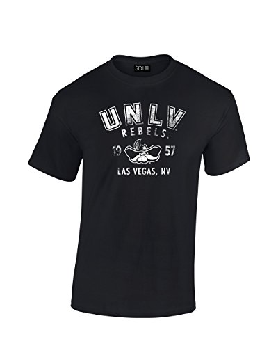 UNLV Rebels 100% Pre-Shrunk College Short Sleeve, Black, Large