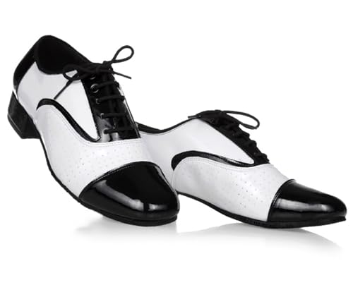 Men's Dance Shoes, Lace-Up Cowhide Leather Salsa Tango Waltz Ballroom Latin Dance Shoes for Outdoor2