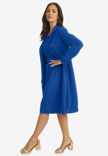 Jessica London Women's Plus Size Belted Jacket Dress3