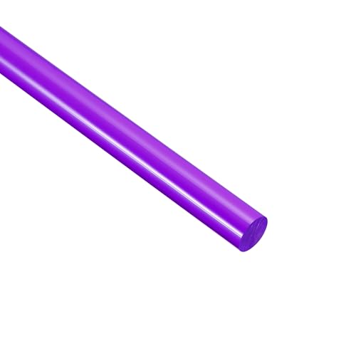 Image of uxcell Acrylic Round Rod, Purple,1 /2 inch Diameter 18-1 /8 inch Length, Solid Plastic PMMA Bar Stick 3pcs