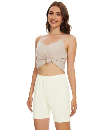 Image of MANCYFIT Bloomers Shorts for Women Pettipants for Under Dresses Flat Edge Culottes Slip Shorts