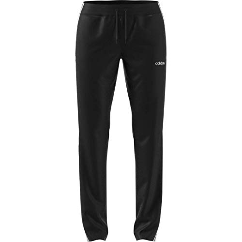 adidas Women's Essentials 3-Stripes Tricot Open Hem Pants, Black/White, Large