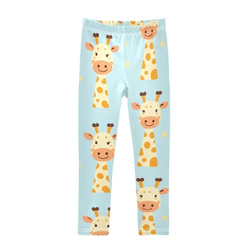 Happy Giraffe Girls Leggings,Workout Leggings for Girls Toddler Athletic Legging Size for 3-10T