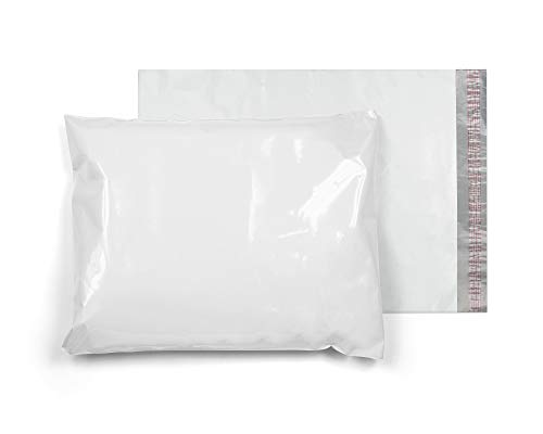 Amiff Gusseted Large Poly Mailers 20x24x4 Size. Pack of 50 White Poly Shipping Bags for Clothing 20 x 24 x 4 Polyethylene Flat Poly Mailer Bag 2.4 Mil Expansion Poly Mailers Bags, Mailing Bags