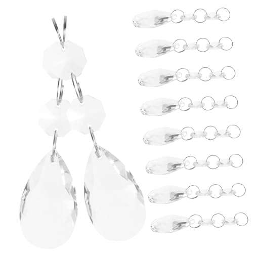 ULTECHNOVO 10 pièces Lot de Pendentifs Cristal Suspendus Taillé Ornement Décoratif pour Lampe Plafond et Mariage Effet Arc Ciel Lumineux pour Intérieur