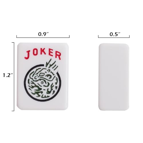 ZGME American Mahjong Set,166 White Tiles with Red Bag and Accessories,4 All-in-One Mahjong Racks with Pushers,Complete Western Mahjong Set