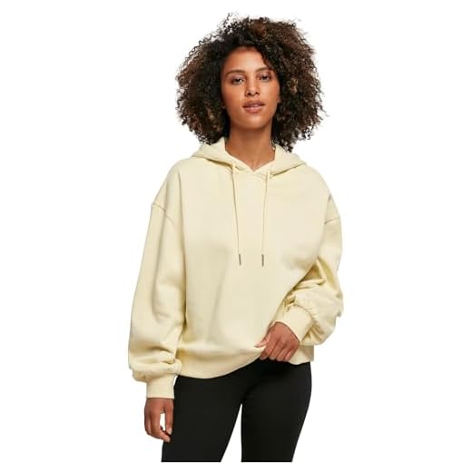 Build Your Brand Sudadera Con Capucha Para Mujer Organic Oversized Sudadera con capucha Mujer, Amarillo Suave., 3XL