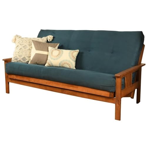 Kodiak Furniture Cotton and Foam Full-Size Futon 7" Mattress in Suede Blue-Frame Not Included