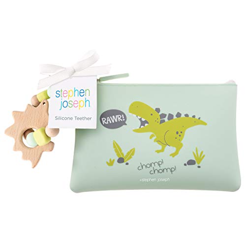Image of Stephen Joseph, Silicone Teether with Pouch Dino