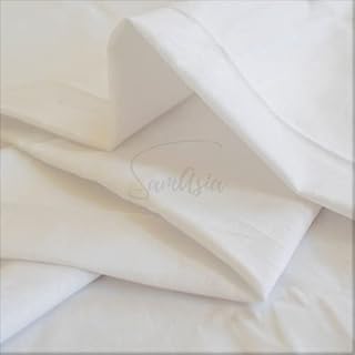 Plain Extra Wide 100% Cotton Fabric for Dressmaking, Sewing, Quilting | 57" / 144cm Wide by SAMASIA (White, 1 Metre)