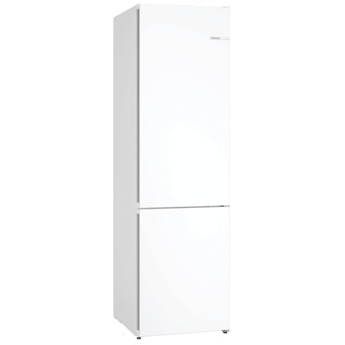 Bosch Serie 4 Kühl-Gefrier-Kombination 203 x 60 cm NoFrost KGN392WCF | VitaFresh XXL Frischesystem hält Obst und Gemüse länger knackig, LED-Beleuchtung, zwei getrennte Kühlkreisläufe, SuperKühlen