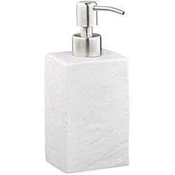 Jaboneras Rellenables Relaxdays Dispensador Jabón, Jabonera 200 ml Cuadrada, Rellenable, Baño, Cocina, Dosificador Gel Ducha o Loción, Blanco