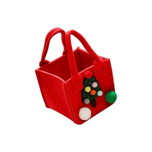 お祝いフェルト収納袋 キャンディ & ギフト用 再利用可能な手持ち装飾 ホリデーパーティー用ハンドル付き 装飾フェルトポーチ