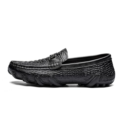 Men's Penny Loafers Moccasin Driving Shoes Fashion Crocodile Printed Slip on Flats Boat Shoes for Male2