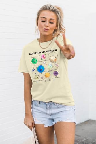 Autism Awareness Shirt Women Neurodiverse Universe Shirts Sped Teacher Tshirt Neurodiversity Short Sleeve Tee Tops4