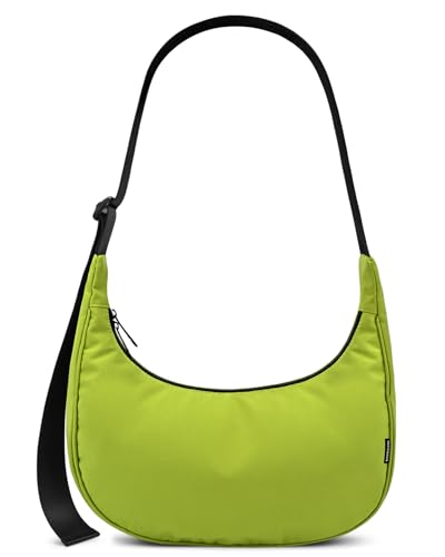 Image of Iioscre Medium Nylon Crossbody Crescent Bag for Women Men, 2 Zippers Crossbody Hobo Bag with Adjustable Strap & Inner Pockets
