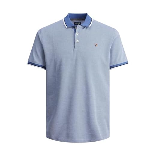 Jack & Jones Hombre Pique Manga Polo - Bright Cobalt/Blanco - M