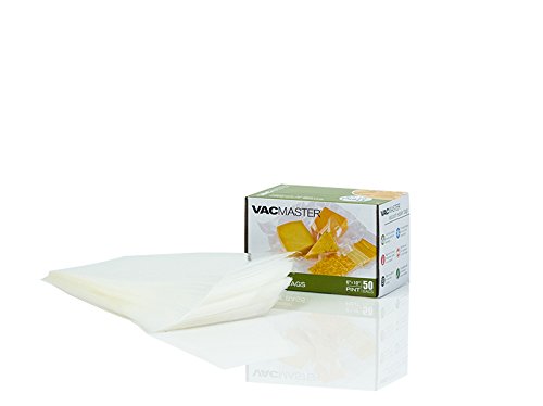 VacMaster Full Mesh Suction Vacuum Sealer 6 Inch by 10 Inch Pint Bags- 50 Per Box