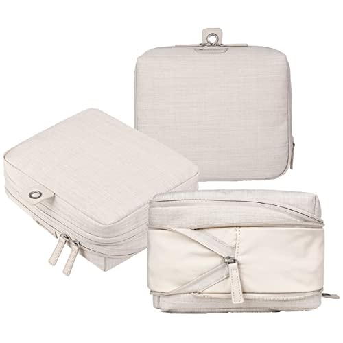 Image of Nordace Travel Packing Organizers Set for Men and Women - 2x Packing Cubes & 1x Wash Pouch - Durable & Water Resistant (Beige)