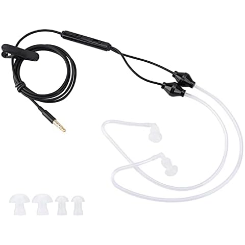 Okuyonic Earphone, Durable Anti-Radiation Air Acoustic Tube Microphone Headset for Speaker(black) Cover