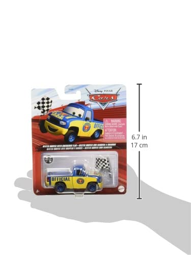 Disney Cars and Pixar Dexter Hover with Flag, 1:55 Scale Exit Toy Vehicle for Ages 3+, Multicoloured - Image 3