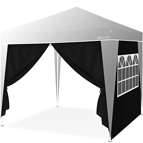 KESSER® Pabellón 3x3m | Impermeable | Incl. Bolsa | Sistema Pop-up Click | protección UV 50+ | pabellón Plegable | Carpa de jardín | Carpa de Fiesta | puntales de Metal |Negro Cover