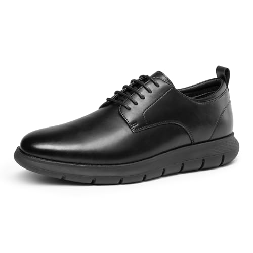 Bruno Marc Men's Casual Dress Sneakers Formal Business Shoes, All-Day Comfort Lightweight Cushioning Oxfords Crossflex CrestLite 10 All Black