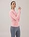 Locachy Women's Slim Fit Full Zip Athletic Running Sports Workout Jacket with Thumb Holes 02 Pink XS