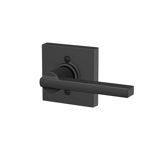 Image of Schlage Latitude Hall /Closet Passage Door Handle, Reversible, Matte Black | Hall or closet lever door handle with no lock, Easy to install, Certified durability, Universal fit