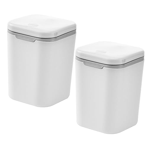 Caneca de basura mini rectangular blanca SOLUSTRE