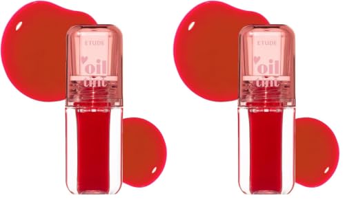 Image of Etude Dear Darling Lip Oil Tint | Juicy, Moisture- Rich Formula | Shade 04- Sweet Apple, 4.2ml (Pack of 2)