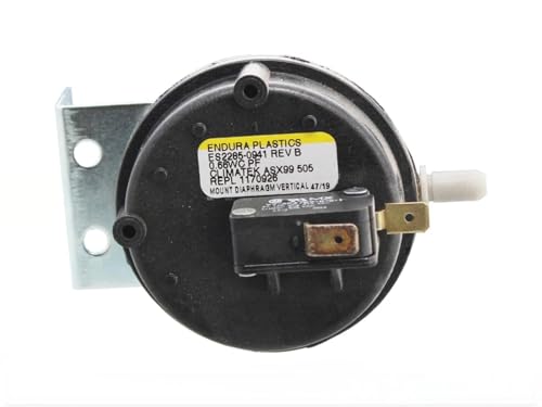 1170926 Gas Furnace Air Pressure Switch - Fits for ICP Heil Tempstar Kenmore HVAC Equipment - Furnace Vent Air Pressure - 0.66" W/C