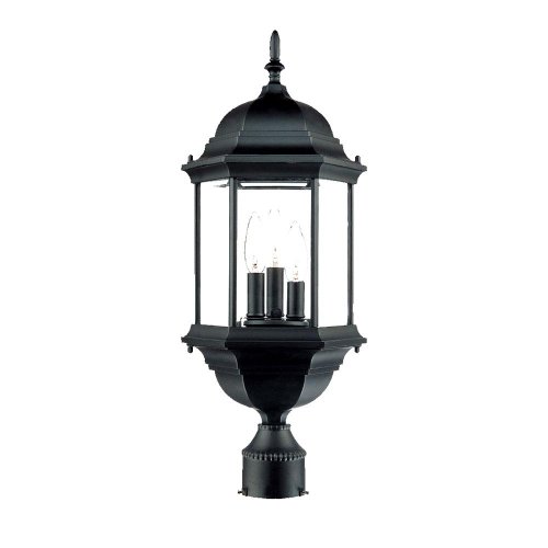 70% Off Everything Acclaim 5187BK/SD Madison Collection 3-Light Post Mount Outdoor Light Fixture, Matte Black