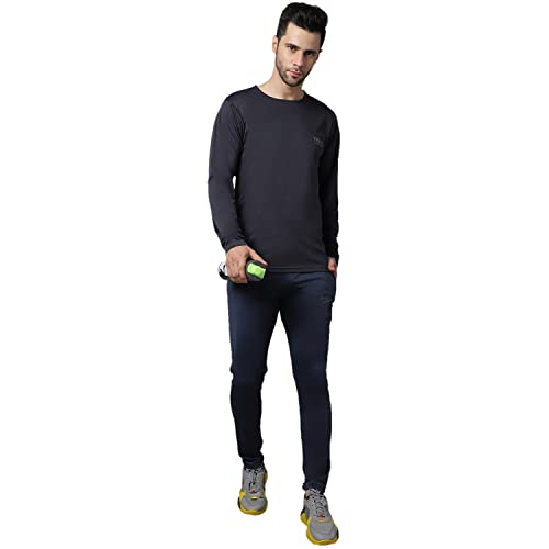 Image of Mack Jonney Dryfit Lycra Solid Tracksuit Co-ord Set for Men (Pack of 2)-DRY T FS BLU BLK D10 BLU BLK 04-P