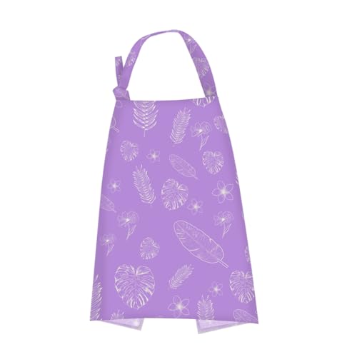 Image of UHINOOS Nursing Cover for Mom Breastfeeding, Baby Privacy Nursing Covers Up Breathable Cotton with Ajustable Hoop for Mother(Purple)