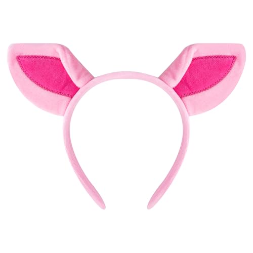 Jmkcoz Plush Animal Ears and Horns Headband Animal Cosplay Costume Headwear for Halloween Christmas Carnival Theme Party (Pig)