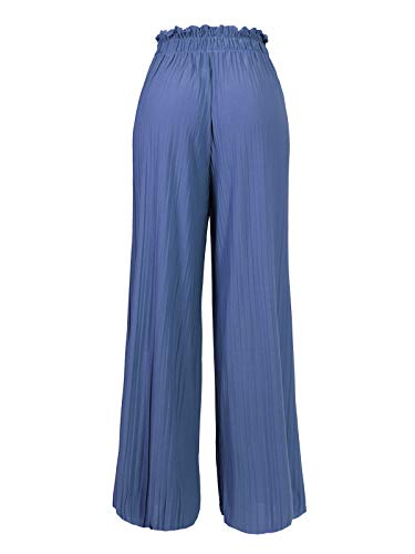 Design by Olivia Women's Ribbon Tie Chiffon Loose Pleated Wide Leg Palazzo Pants3