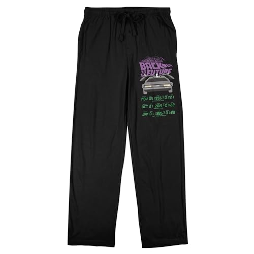 Back to The Future Delorean Adult Black Sleep Pajama Pants