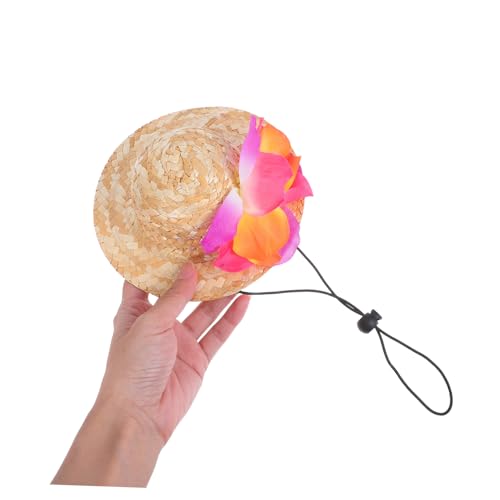 Disfraz hawaiano para perros con sombrero de flores miniatura 4