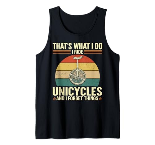 Herren Das mache ich - Lustig Einrad fahren und Dinge vergessen Tank Top