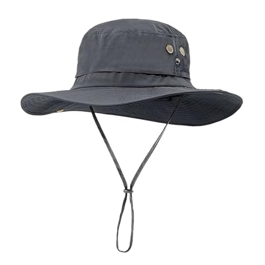 AYPOW Plus Size XL XXL Sun Hats for Men, Wide Brim Lightweight & Mesh Breathable Summer UV Protection UPF50+ Waterproof & Quick Drying Foldable Bucket Boonie Safari Hats Outdoor Fishing Hiking Beach